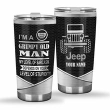Load image into Gallery viewer, Personalized Grumpy Old Man Car Tumbler Custom Name Gift