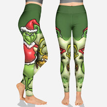 Load image into Gallery viewer, Personalized Grinch Hoodie & Leggings Set Custom Name Gift for Christmas