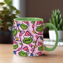 Load image into Gallery viewer, Personalized Christmas Accent Mug with Grinch Design for Kids