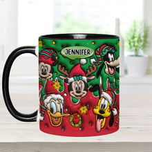 Load image into Gallery viewer, Personalized Christmas Mouse Accent Mug Custom Name Gift