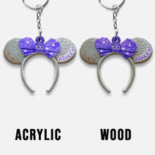 Load image into Gallery viewer, Personalized Disney 100 Years Mouse Keychain Custom Name Gift