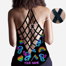 Load image into Gallery viewer, Personalized LGBT Pride Tank Top Custom Name Rainbow Gift