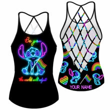Load image into Gallery viewer, Personalized LGBT Pride Tank Top Custom Name Rainbow Gift