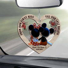 Load image into Gallery viewer, Personalized Heart Car Ornament Printed Both Sides Gift for Couples