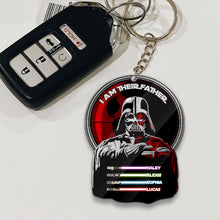 Load image into Gallery viewer, Personalized Darth Vader Keychain Custom Name Gift for Dad