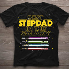 Load image into Gallery viewer, Personalized Best Stepdad In The Galaxy T-shirt & Hoodie Gift
