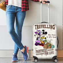 Load image into Gallery viewer, Personalized Luggage Cover with Mickey & Minnie Design for Couples