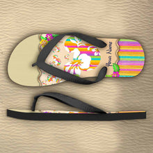 Load image into Gallery viewer, Personalized Summer Flip Flops with Custom Name - Beach Day Gift