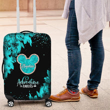 Load image into Gallery viewer, Personalized Adventure Awaits Mouse Luggage Cover for Kids