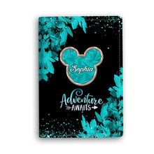 Load image into Gallery viewer, Personalized Passport Holder Adventure Awaits Custom Name Gift Idea
