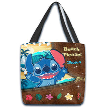 Load image into Gallery viewer, Personalized Beach Theme Tote Bag Custom Name Gift for Sea Lover