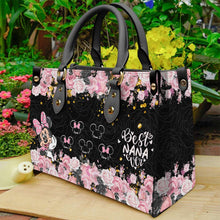 Load image into Gallery viewer, Personalized Leather Handbag with Floral Design for Nana