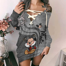 Load image into Gallery viewer, Personalized Off Shoulder Dress with Disney Mouse Graphic for Birthday