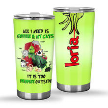 Load image into Gallery viewer, Personalized Coffee & Cats Tumbler Custom Name Gift for Cat Lovers