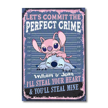 Load image into Gallery viewer, Personalized Couple Canvas Print Let's Commit The Perfect Crime - Custom Name Gift for Engagement/Wedding Anniversary