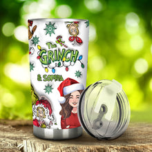 Load image into Gallery viewer, Personalized Grinch Christmas Tumbler 20oz Custom Name Gift