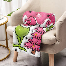Load image into Gallery viewer, Personalized Snowflakes Grinch Blanket Custom Name Gift for Christmas