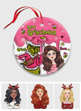 Load image into Gallery viewer, Personalized Ceramic Christmas Ornament Merry Grinchmas Gift