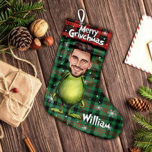 Load image into Gallery viewer, Personalized Merry Grinchmas Christmas Stockings with Custom Names