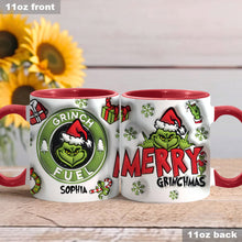 Load image into Gallery viewer, Personalized Grinch Accent Mug Custom Name Holiday Gift
