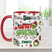 Load image into Gallery viewer, Personalized Grinch Christmas Accent Mug Custom Name Gift