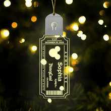 Load image into Gallery viewer, Personalized LED Acrylic Christmas Ornament with Mouse Design