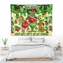 Load image into Gallery viewer, Personalized Grinchmas Wall Tapestry Custom Name Christmas Decor