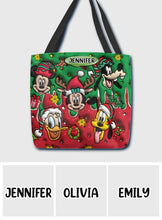 Load image into Gallery viewer, Personalized Christmas Mouse Tote Bag with Custom Name