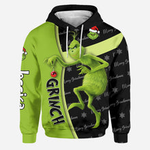 Load image into Gallery viewer, Personalized Grinch Hoodie and Leggings Custom Name Gift for Christmas