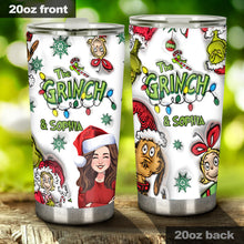 Load image into Gallery viewer, Personalized Grinch Christmas Tumbler 20oz Custom Name Gift