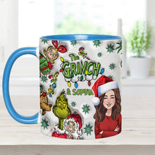 Load image into Gallery viewer, Personalized Accent Mug Custom Name Grinch Design Gift for Christmas