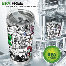 Load image into Gallery viewer, Personalized Nightmare Before Christmas Tumbler Custom Name Gift for Halloween & Christmas