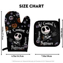 Load image into Gallery viewer, Personalized Nightmare Oven Mitt and Pot Holder Set Gift for Cooking Enthusiasts