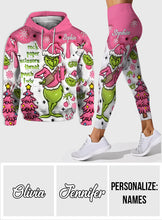 Load image into Gallery viewer, Personalized Grinch Hoodie and Leggings Set for Christmas | Custom Name Gift