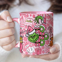 Load image into Gallery viewer, Personalized Grinch Christmas Accent Mug with Custom Name for Holiday Gifts