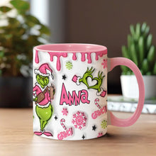 Load image into Gallery viewer, Personalized Christmas Accent Mug with Grinch Design for Hot Cocoa
