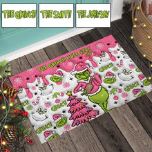 Load image into Gallery viewer, Personalized Grinch Christmas Doormat Custom Family Name
