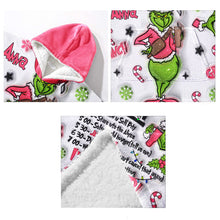 Load image into Gallery viewer, Personalized Grinch Hoodie Blanket Custom Gift for Christmas