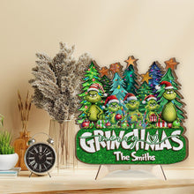 Load image into Gallery viewer, Personalized Merry Grinchmas 2 Layered Wood Sign for Christmas