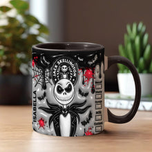 Load image into Gallery viewer, Personalized Nightmare Skeleton Mug Custom Name Gift for Halloween