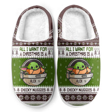 Load image into Gallery viewer, Personalized Christmas Slippers with Custom Name Chicky Nuggies Gift