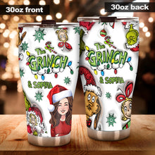 Load image into Gallery viewer, Personalized Grinch Christmas Tumbler 20oz Custom Name Gift