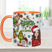 Load image into Gallery viewer, Personalized Accent Mug Custom Name Grinch Design Gift for Christmas