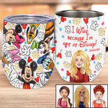 Load image into Gallery viewer, Personalized Wine Tumbler with Fun Disney Print Gift for Mom