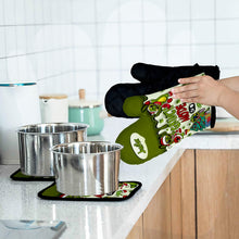 Load image into Gallery viewer, Personalized Grinch Mode Oven Mitts & Pot Holder Set for Christmas