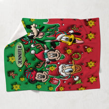 Load image into Gallery viewer, Personalized Christmas Mouse Blanket Custom Name Gift