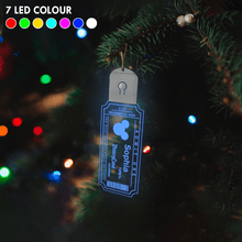 Load image into Gallery viewer, Personalized LED Acrylic Christmas Ornament with Mouse Design
