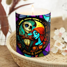 Load image into Gallery viewer, Personalized Nightmare Candle with Custom Names Wooden Lid Gift for Couples