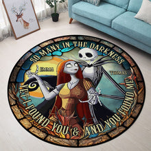 Load image into Gallery viewer, Personalized Stained Glass Round Rug Custom Couple Gift
