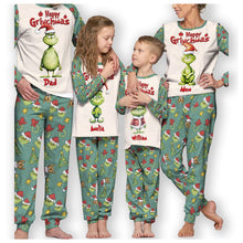 Load image into Gallery viewer, Personalized Grinch Christmas Pajama Set for Family | Custom Names